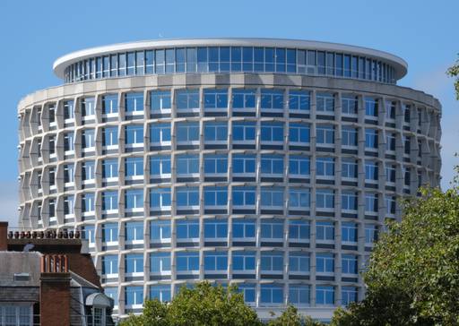 Large, round building with lots of windows