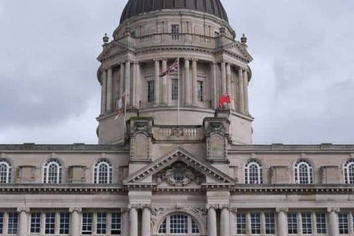 Large building on a cloudy day